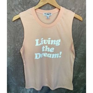 🎉Sub_Urban Riot “Living the Dream” Graphic Muscle Tank, Size Med, Light P…
